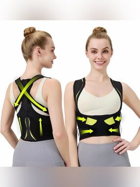 Posture Corrector for Women, Adjustable 
Straightener, Black, Medium, NEW